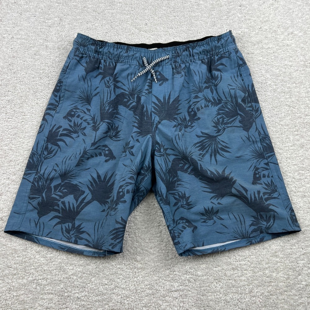 Hang Ten Boys Blue Tropical Palm Leaf‎ Board Shorts Swim Trunks XL 14-16
